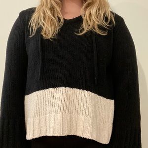 Hooded Two Toned Sweater